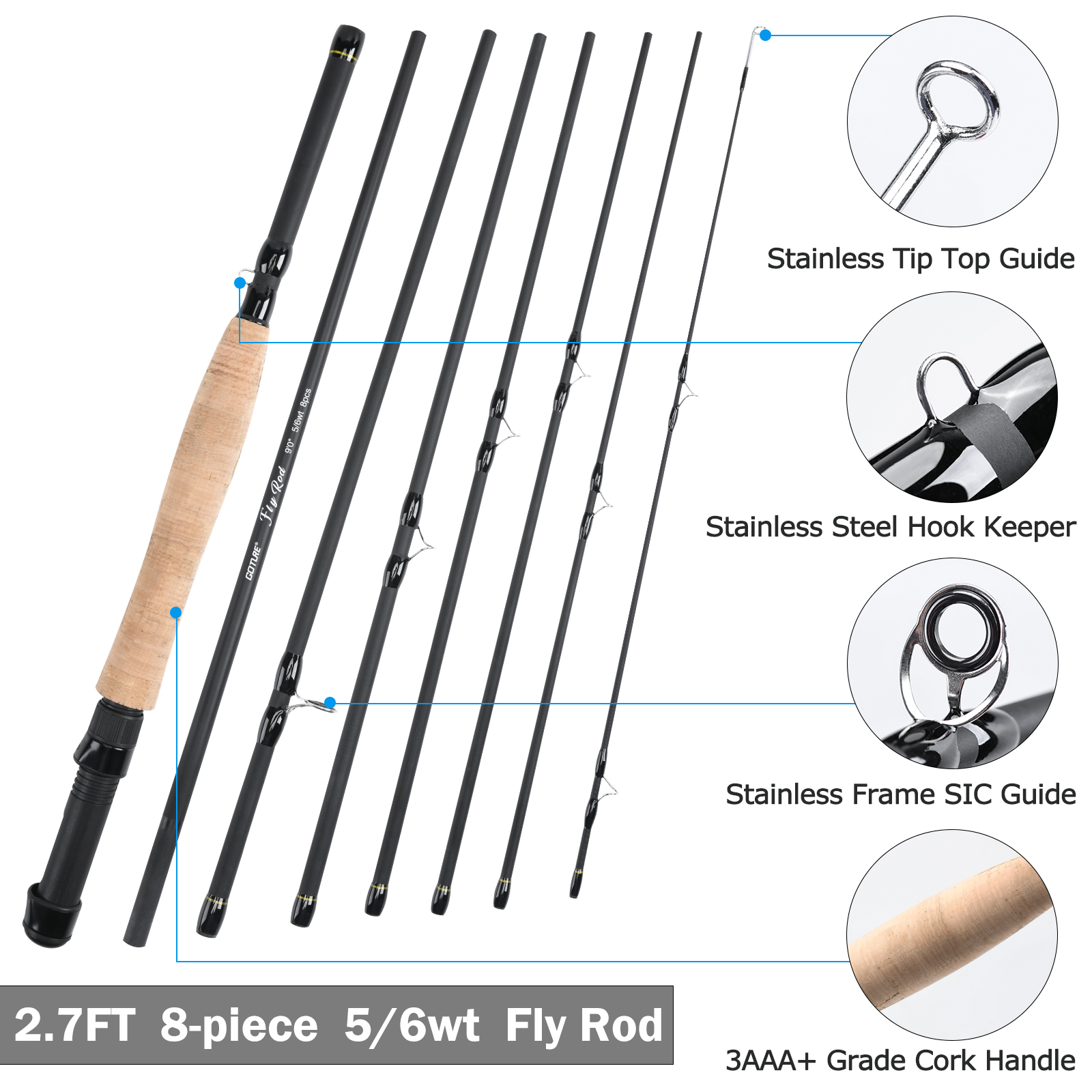 Goture 8Section Travel Fly Fis - Fishing Rod Fly recensie en prijs