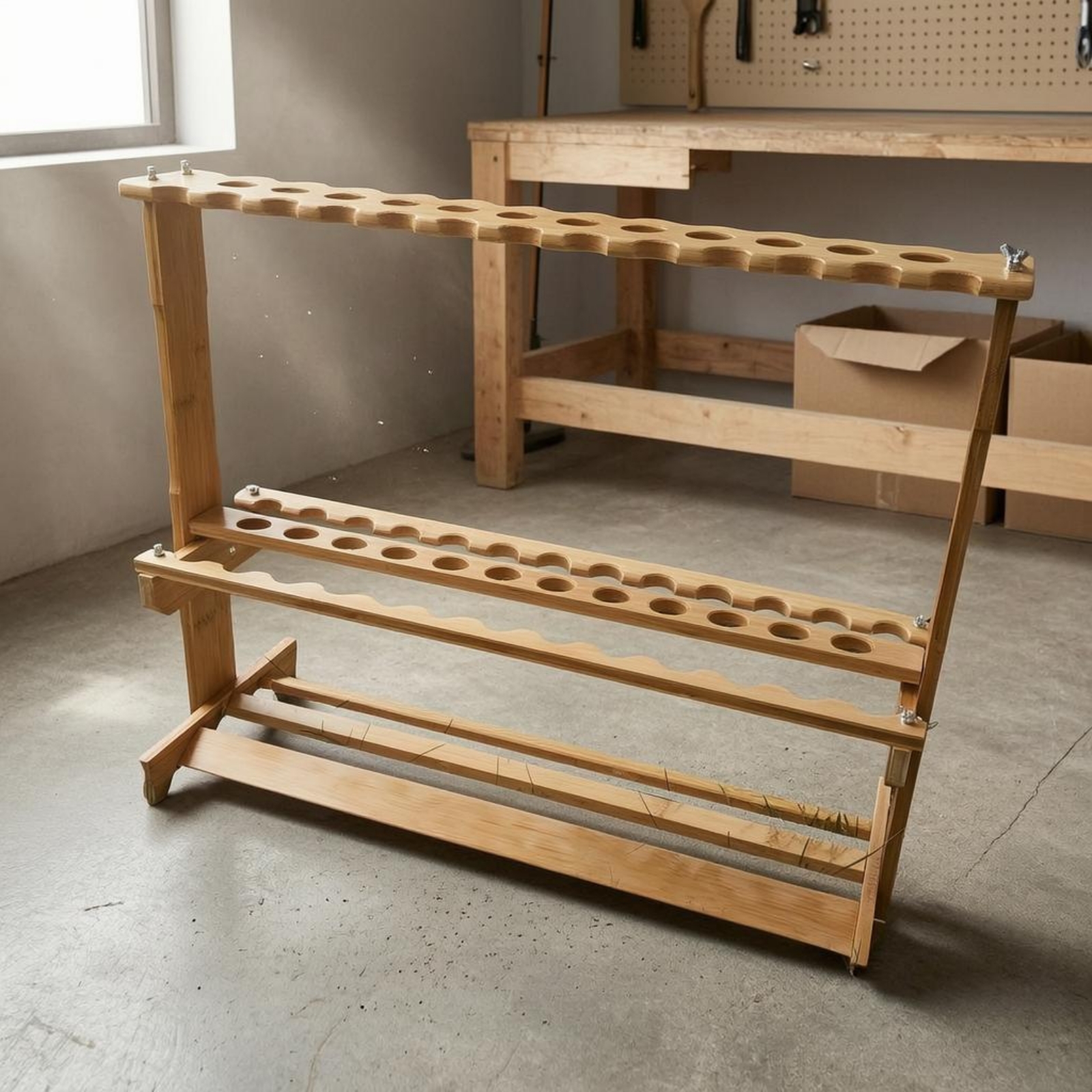 Bamboo Fishing Rod Rack Circul - Fishing Rod Rack recensie en prijs