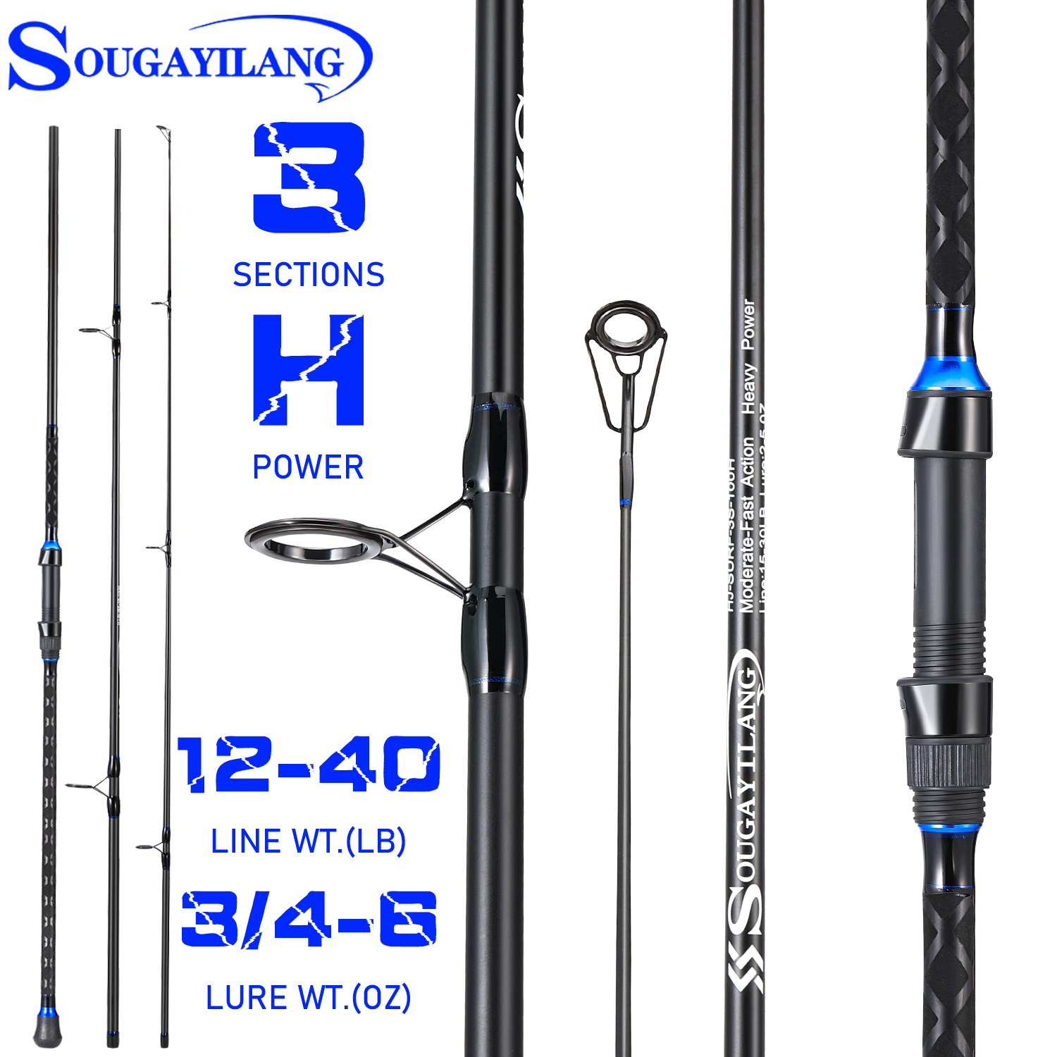 Sougayilang 3sections Spinning - Fishing Rod Surf recensie en prijs
