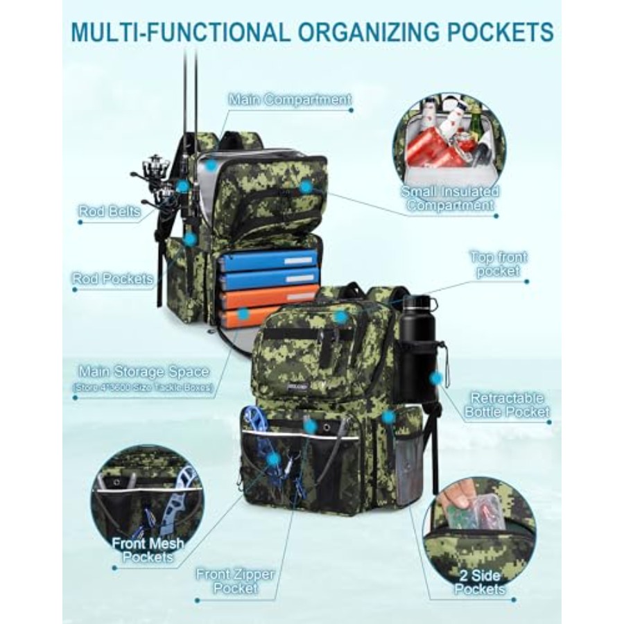 Fishing Backpack with Rod Hold - Fishing Rod Holder recensie en prijs